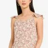 ZALORA BASICS Floral Cap Sleeve Top