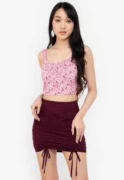 ZALORA BASICS Frill Detail Cropped Top