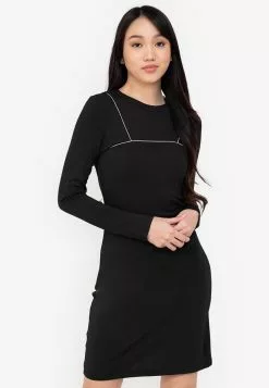 ZALORA BASICS Reflective Piping Bodycon Dress