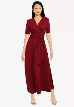ZALORA BASICS Cross Tie Front Midi Dress