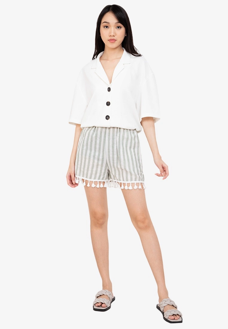 ZALORA BASICS Tassel Hem Shorts - Billede 4