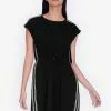 ZALORA BASICS Drop Shoulder Dress with Contrast Tape