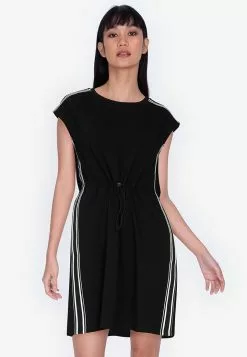 ZALORA BASICS Drop Shoulder Dress with Contrast Tape