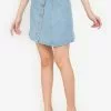 ZALORA BASICS Side Button Aline Denim Skirt