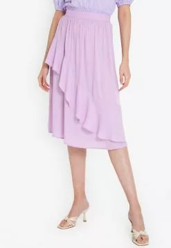 ZALORA BASICS Ruffle Detal Midi Skirt