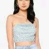 ZALORA BASICS Floral Lace Tube Top