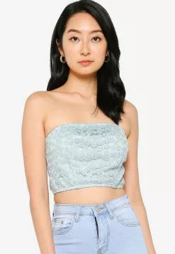 ZALORA BASICS Floral Lace Tube Top
