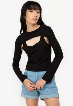 ZALORA BASICS Cut Out Long Sleeve Top
