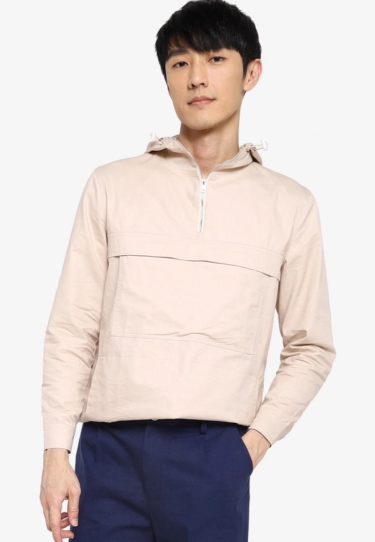 ZALORA BASICS Hooded Half Zip Anorak