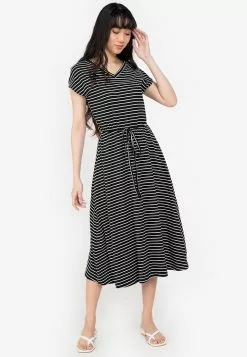 ZALORA BASICS Basic Drawstring Waist Midi Dress