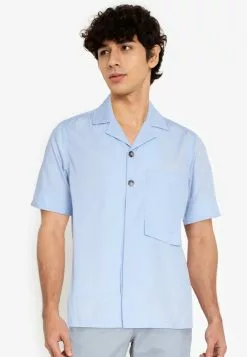 ZALORA BASICS Long Rectangle Pocket Shirt