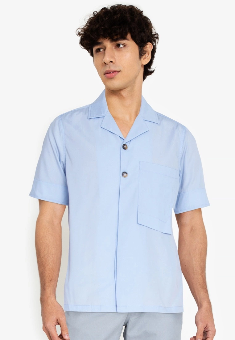 ZALORA BASICS Long Rectangle Pocket Shirt