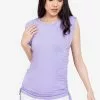 ZALORA BASICS Shoulder Pad Ruched Sides T-Shirt