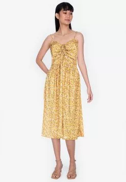 ZALORA BASICS Ruching Detail Midi Dress