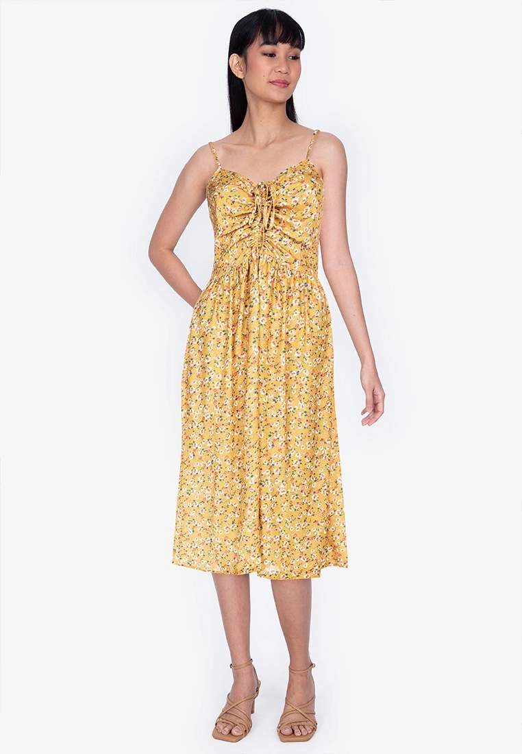 ZALORA BASICS Ruching Detail Midi Dress