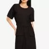 ZALORA BASICS Double Pocket Dress With Belt