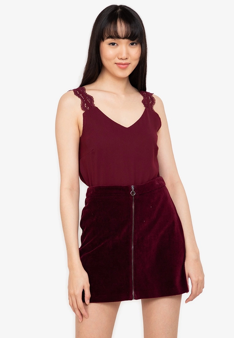 ZALORA BASICS Lace Strap Top