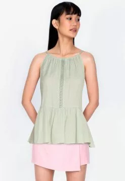 ZALORA BASICS Sleeveless Lace Trim Top