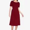 ZALORA BASICS V-Back Short Sleeve Midi Dress
