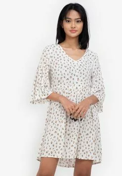 ZALORA BASICS Flare Sleeve Babydoll Dress
