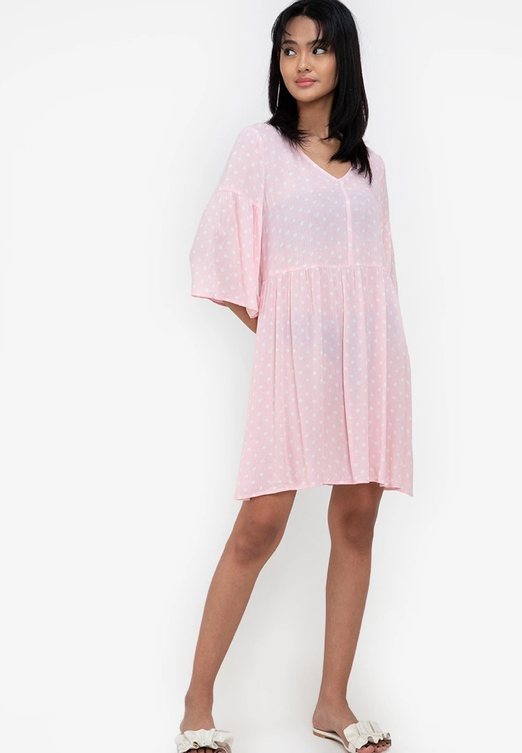 ZALORA BASICS Flare Sleeve Babydoll Dress - Billede 4