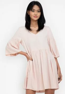 ZALORA BASICS Flare Sleeve Babydoll Dress