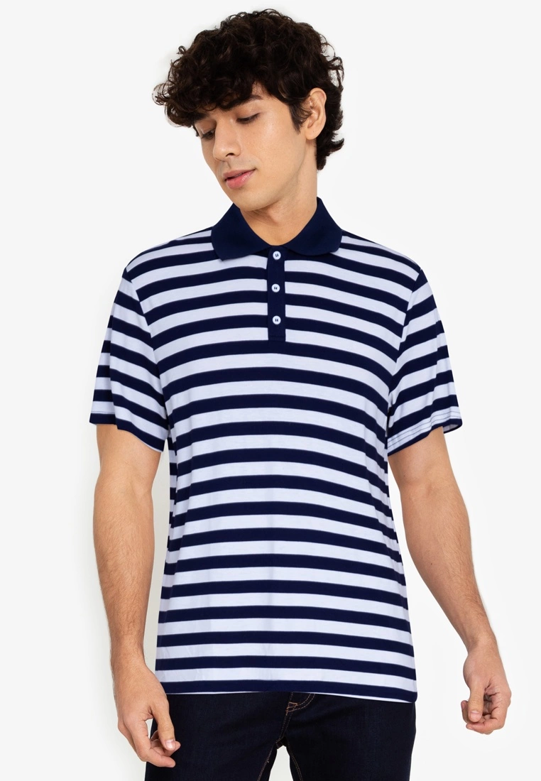 ZALORA BASICS Big Strap Polo Shirt