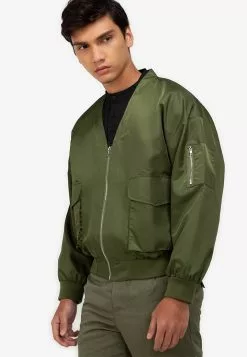 ZALORA BASICS V-Neck Bomber Jacket