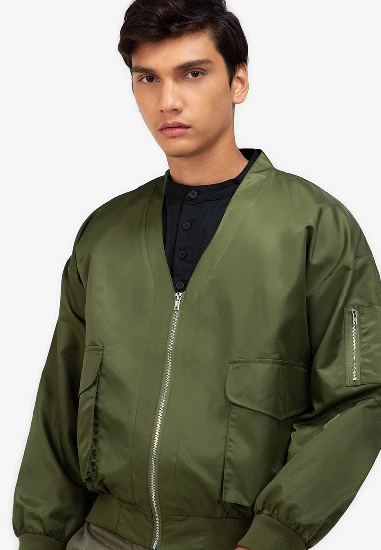 ZALORA BASICS V-Neck Bomber Jacket - Billede 3