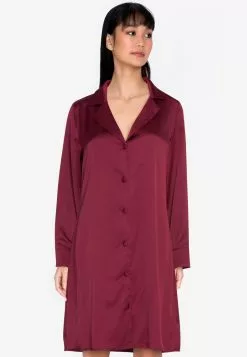 ZALORA BASICS Satin Shirt Dress