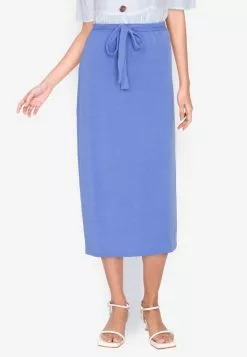 ZALORA BASICS Side Slit Midi Skirt
