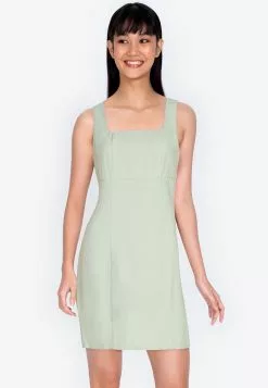 ZALORA BASICS Fitted Square Neck Mini Dress