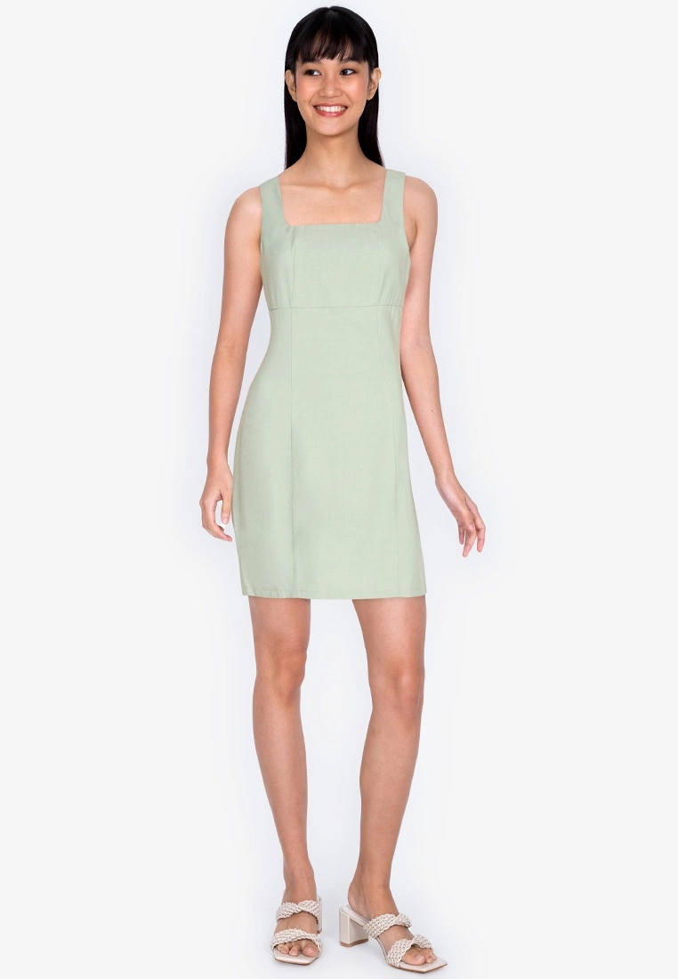 ZALORA BASICS Fitted Square Neck Mini Dress - Billede 4