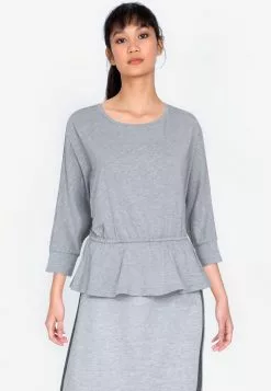 ZALORA BASICS Gathered Waist 3/4 Sleeve Top