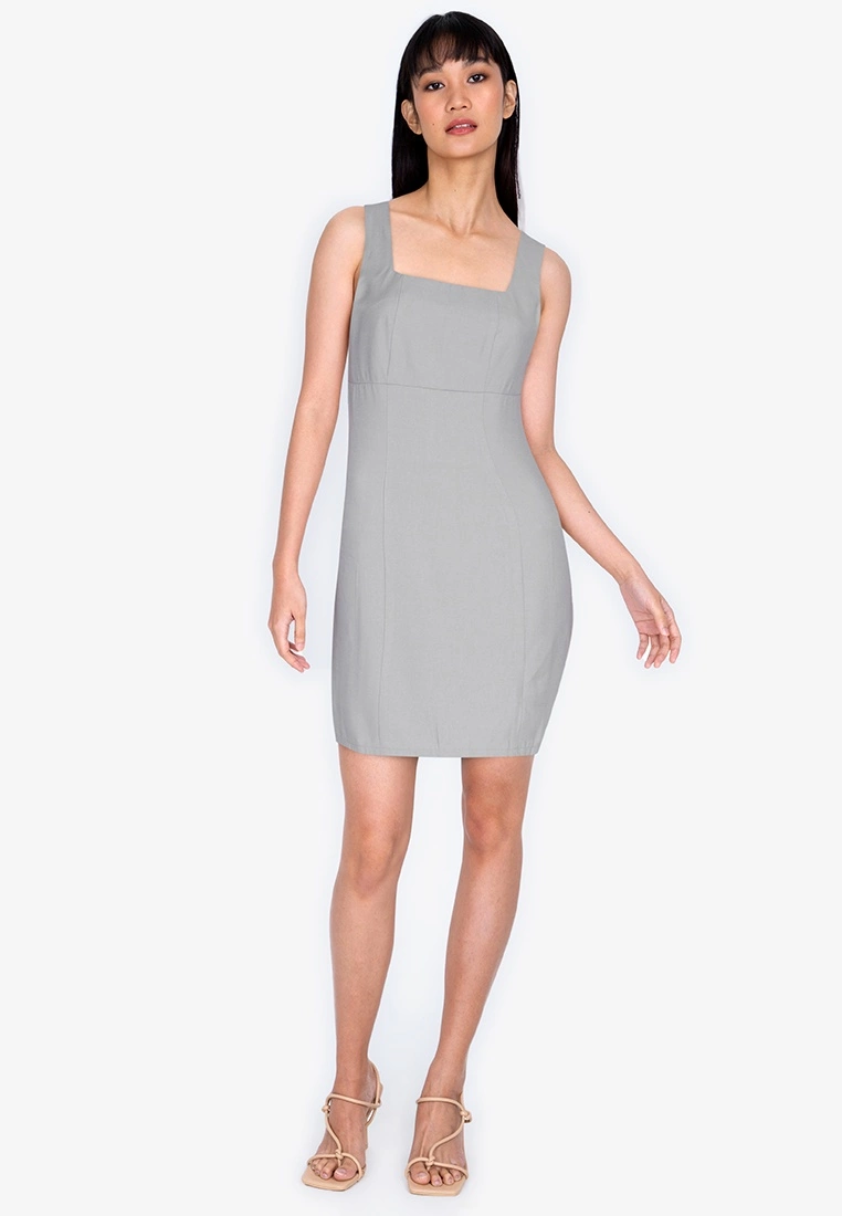 ZALORA BASICS Fitted Square Neck Mini Dress - Billede 4