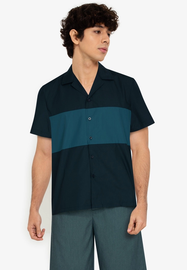 ZALORA BASICS Colour Block Middle Stripe Shirt