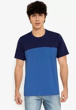 ZALORA BASICS Two-Tone Pocket T-Shirt