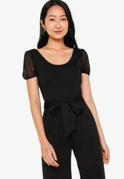ZALORA BASICS Organza Sleeve Top