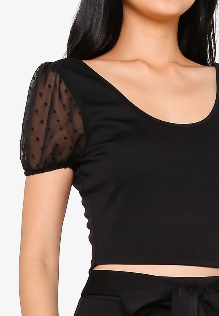 ZALORA BASICS Organza Sleeve Top - Billede 3