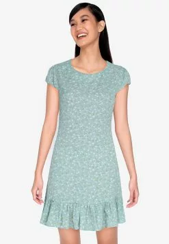 ZALORA BASICS Cap Sleeve Flutter Hem Dress