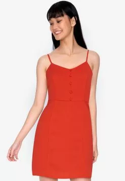 ZALORA BASICS Button Detail Mini Dress