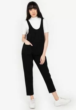 ZALORA BASICS Patch Pocket Denim Jumpsuit