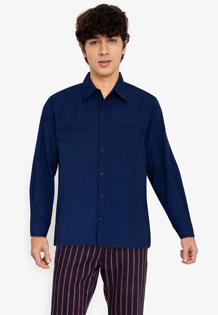 ZALORA BASICS Double Welted Pocket Shirt