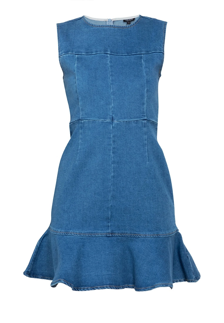 ZALORA BASICS Fluted Hem Denim Dress - Billede 5