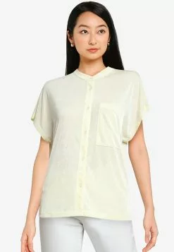 ZALORA BASICS Stand Collar Shirt