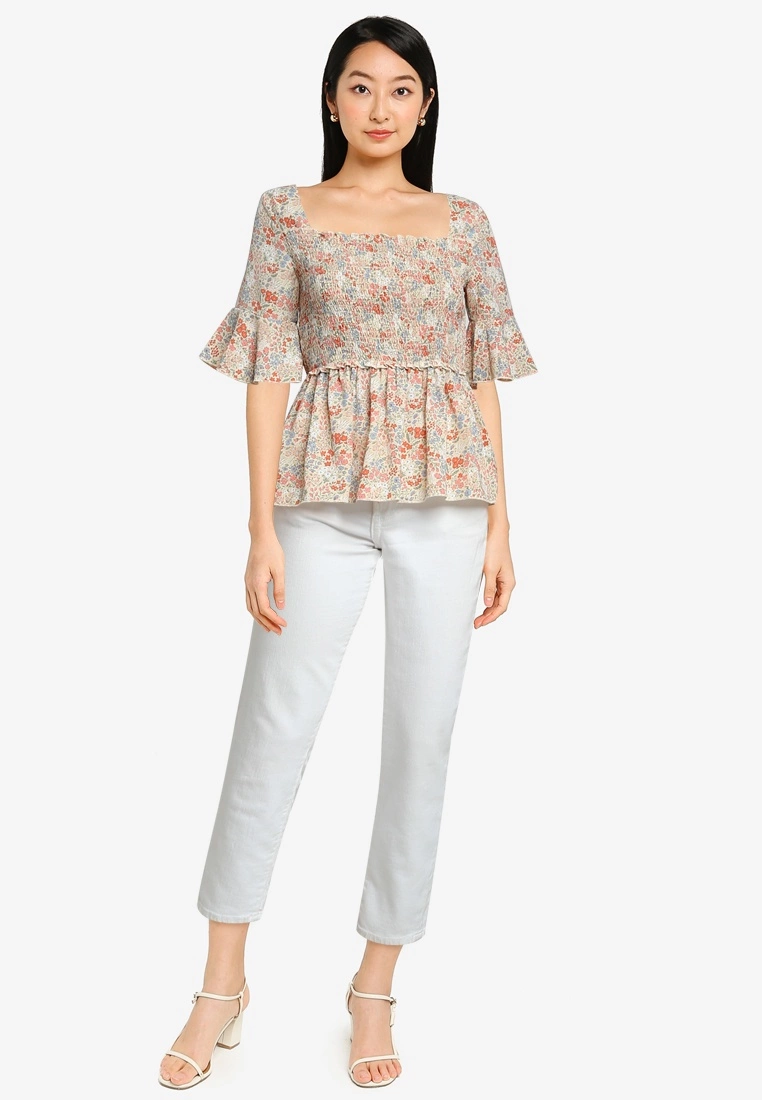 ZALORA BASICS Square Neck Smock Top - Billede 4