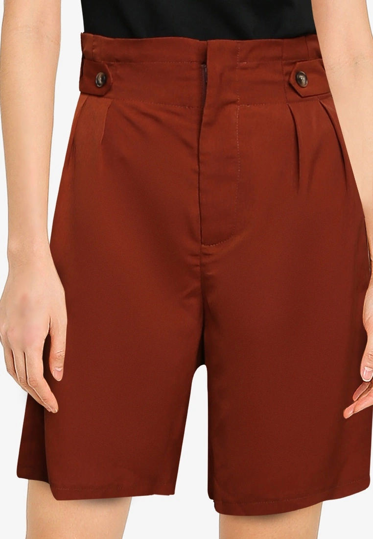 ZALORA BASICS Button Tab Pleat Shorts - Billede 3