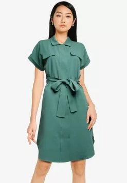ZALORA BASICS Utility Dress with Self Tie