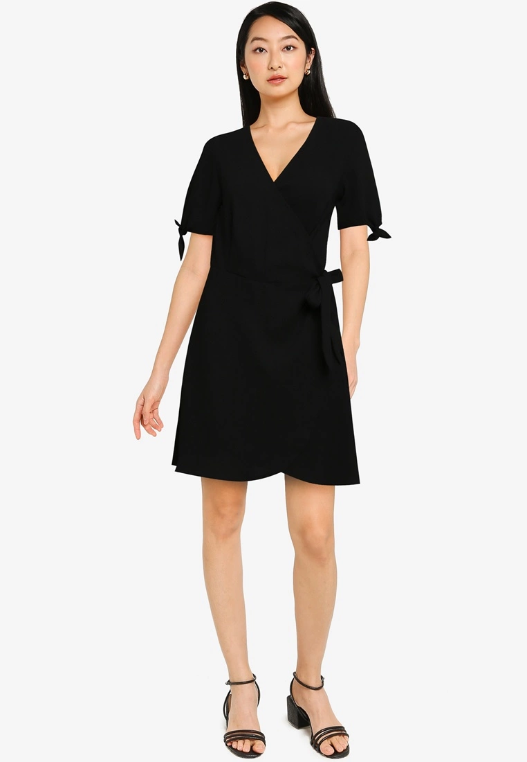 ZALORA BASICS Tie Sleeve Wrap Dress - Billede 4