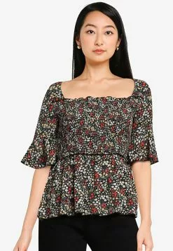 ZALORA BASICS Square Neck Smock Top